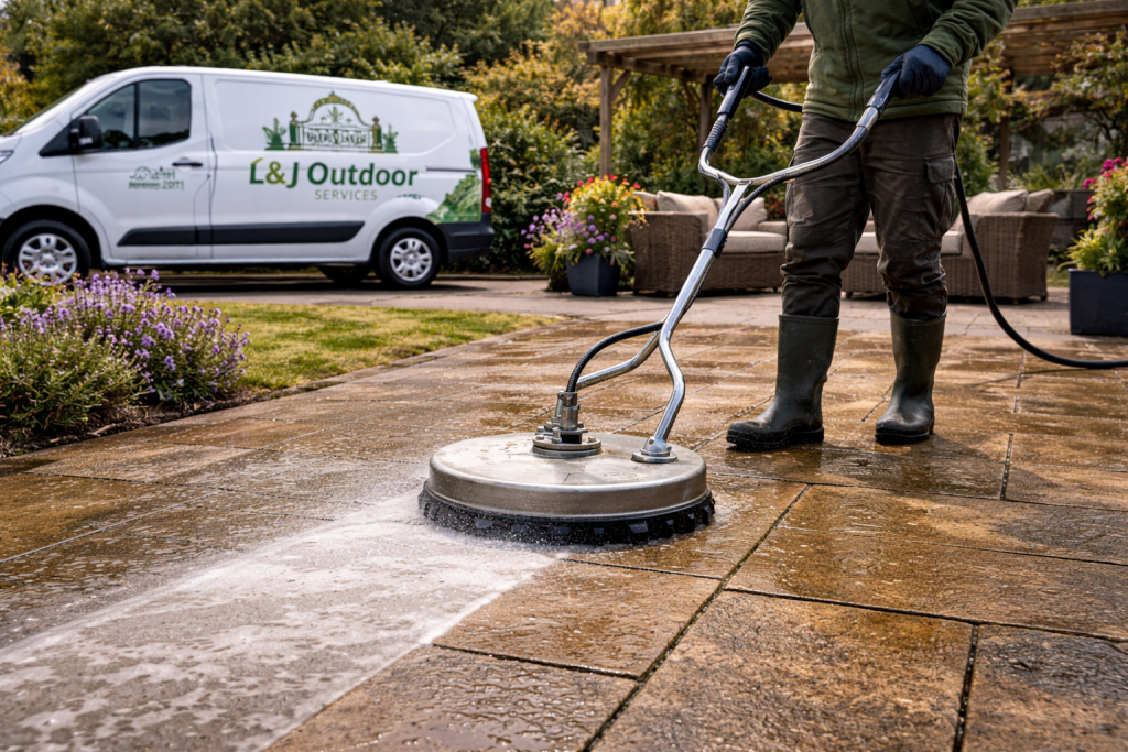 pressure washing drive in Ingatestone house